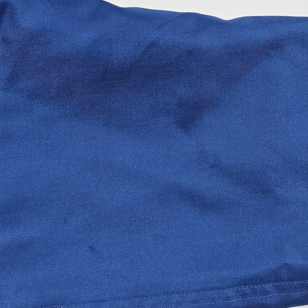 Vintage Sanyo Fashion House Blue 100% Silk Jacket Sz 8 Button Up Coat Japan Made